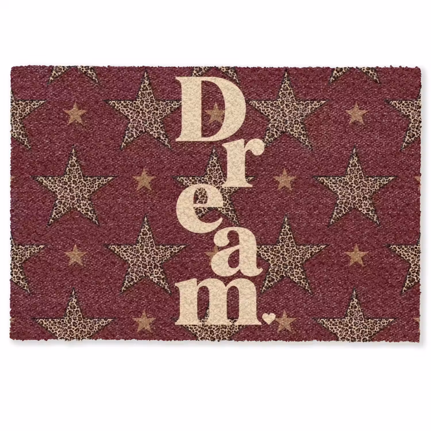 Sterren - Luipaardprint - Dream - Bordeaux Deurmat klein -zkaufland3d