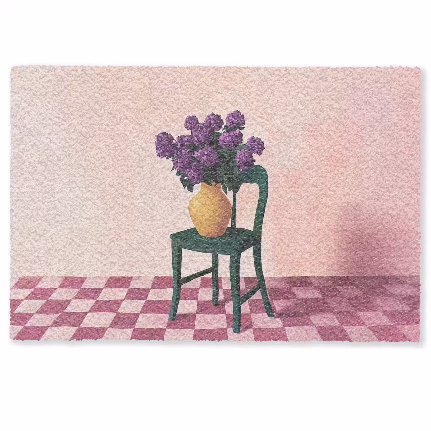 Stoel - Vaas - Bloemen - Geblokt Deurmat klein -zkaufland3d