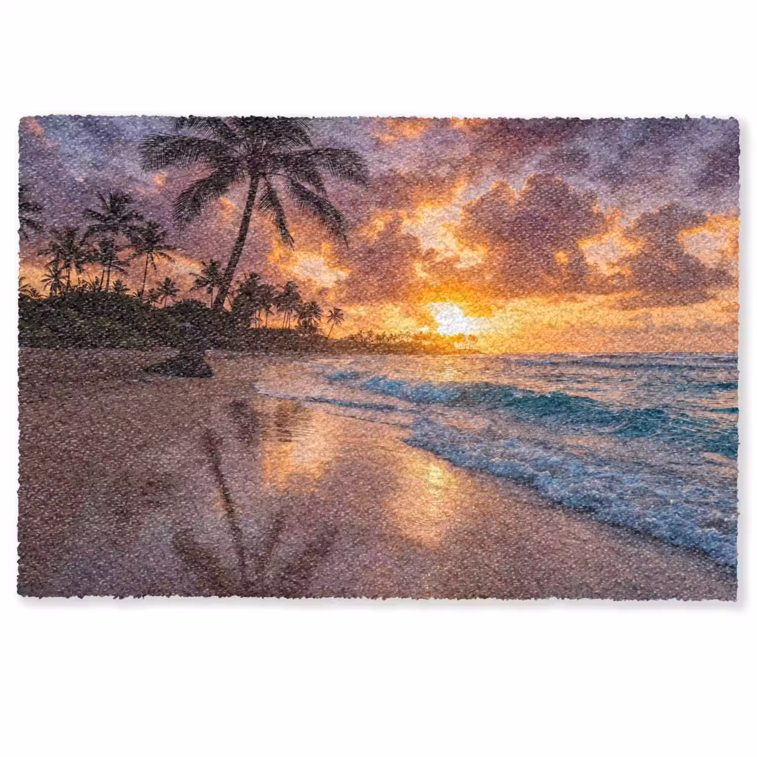 Strand - Zonsopgang - Tropisch - Natuur - Oranje Deurmat klein -zkaufland3d