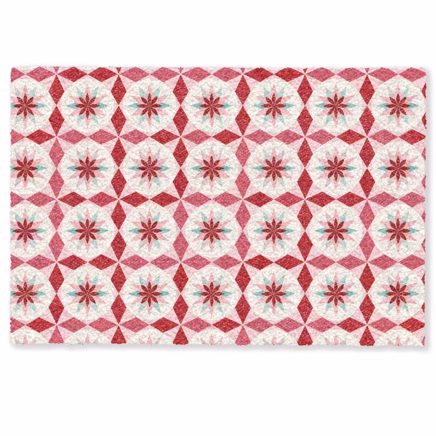 Tegelpatroon - Sterren - Retro - Roze - Mintgroen Deurmat klein 898 -zkaufland3d