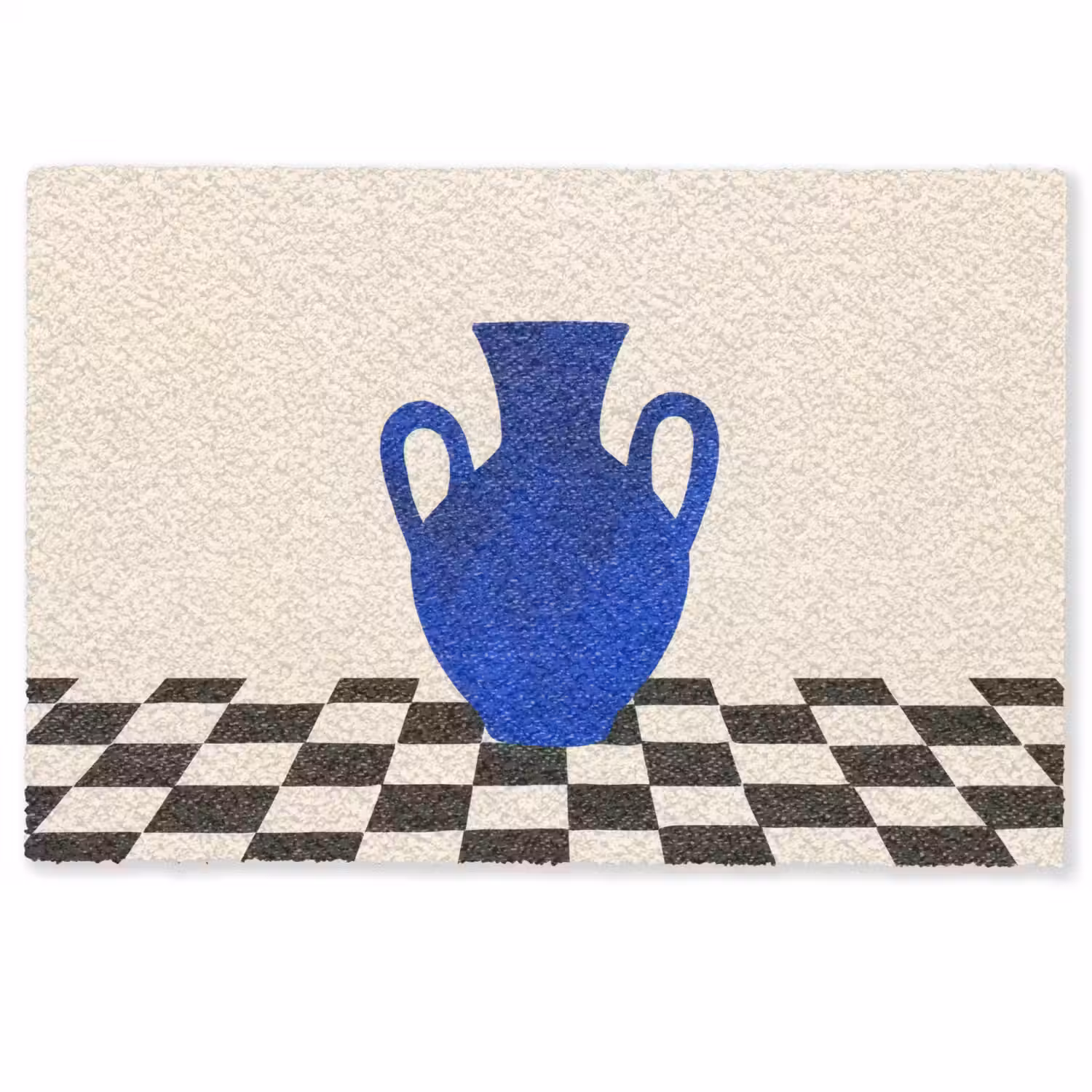 Vaas - Blauw - Geblokt - Modern Deurmat klein -zkaufland3d
