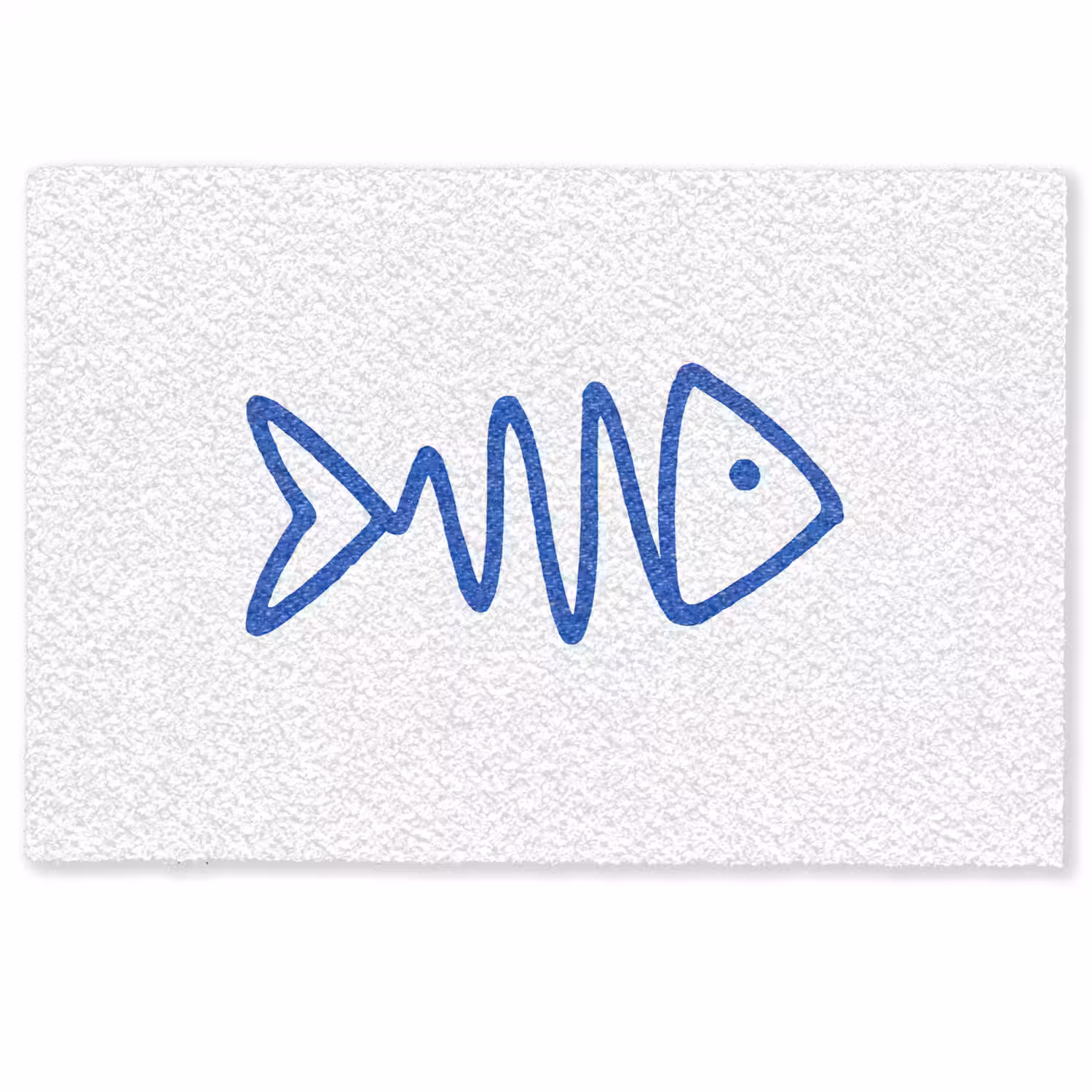 Vis - Minimalistisch - Blauw - Lijn Deurmat klein -zkaufland3d