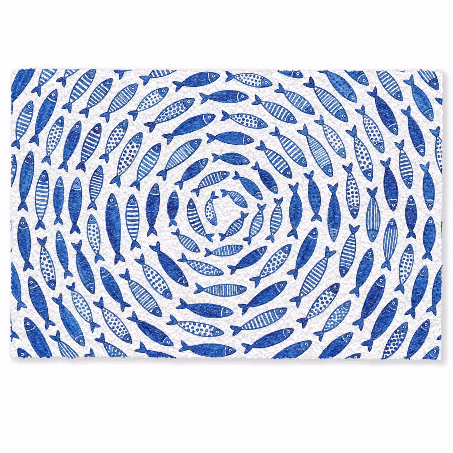 Vis - Patroon - Onderwater - Abstract - Blauw Deurmat klein -zkaufland3d