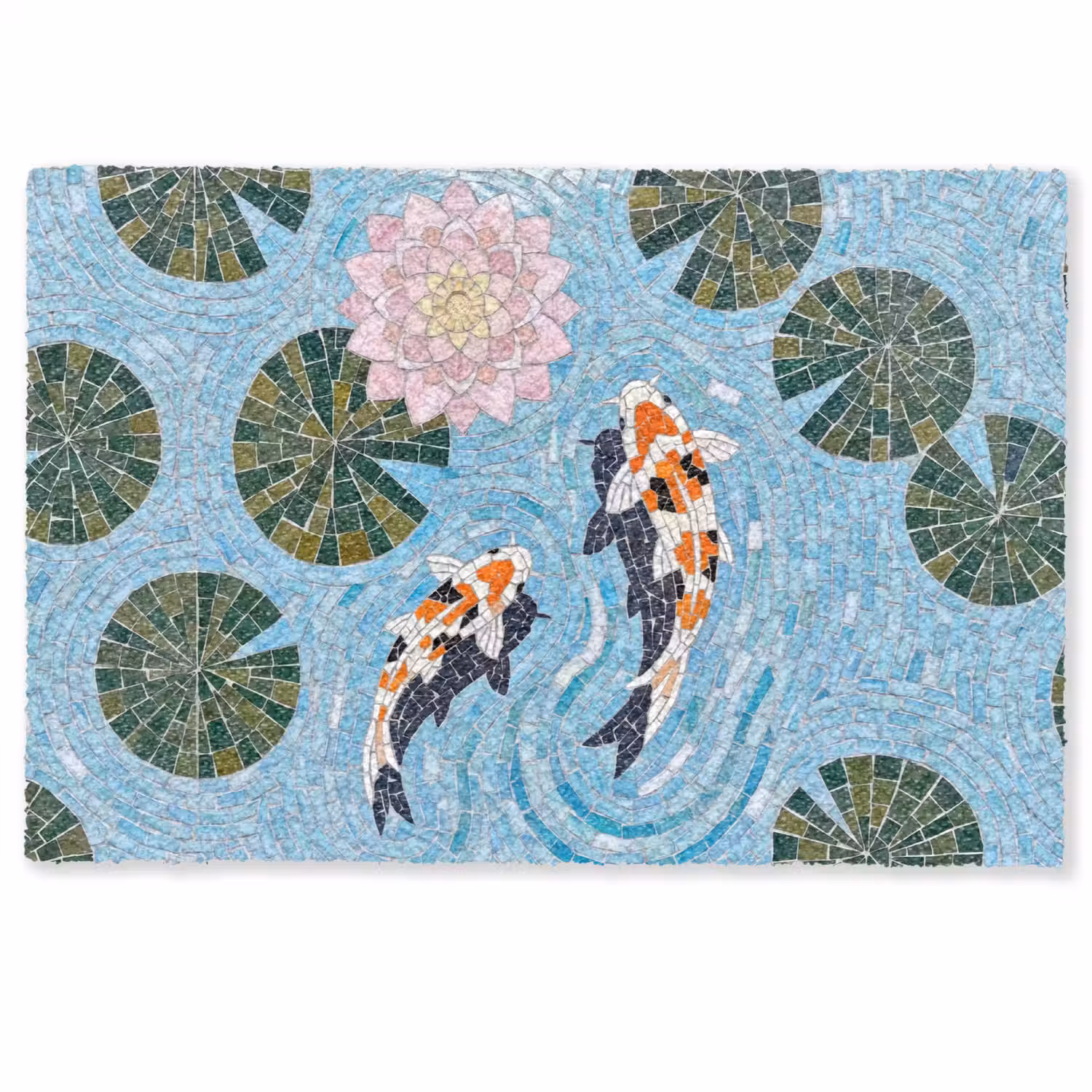 Vis - Water - Natuur - Mozaïek - Blauw Deurmat klein -zkaufland3d