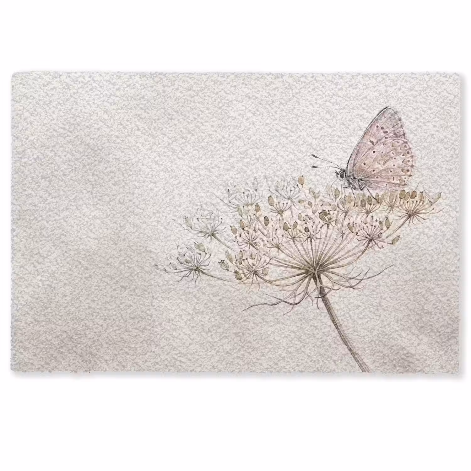 Vlinder - Bloem -Natuur - Beige Deurmat klein -zkaufland3d