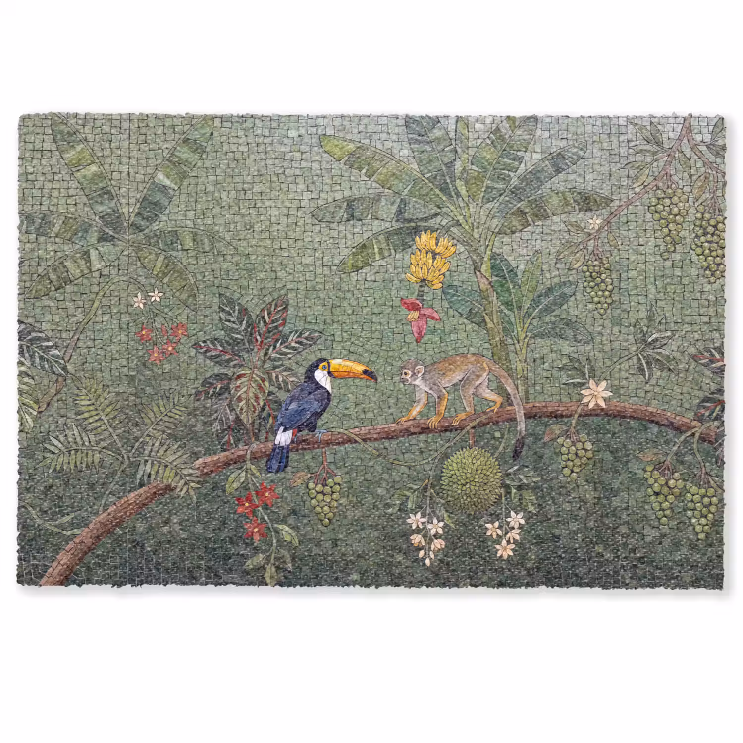 Vogel - Dier - Jungle - Mozaïek - Natuur Deurmat klein -zkaufland3d