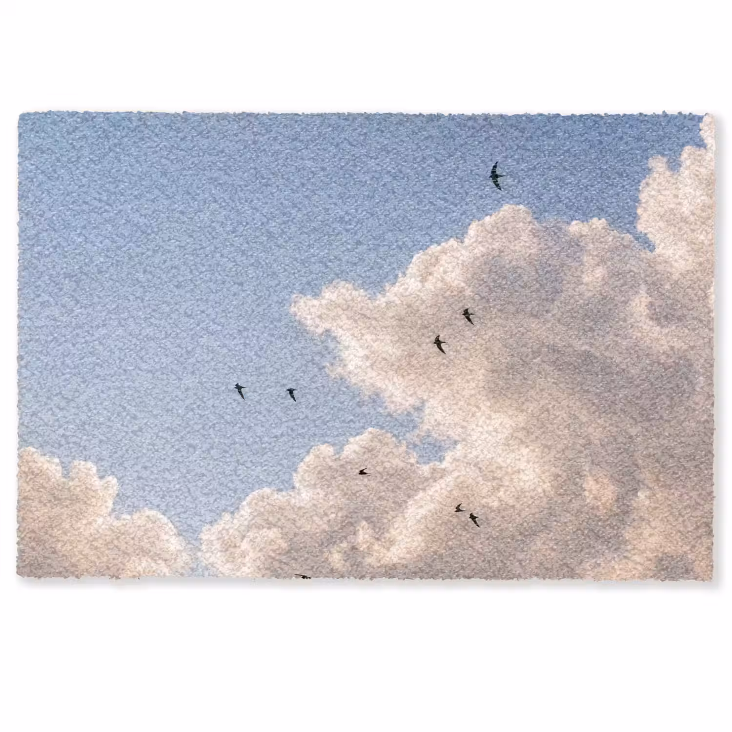Vogel - Vlucht - Wolken - Natuur - Blauw Deurmat klein -zkaufland3d