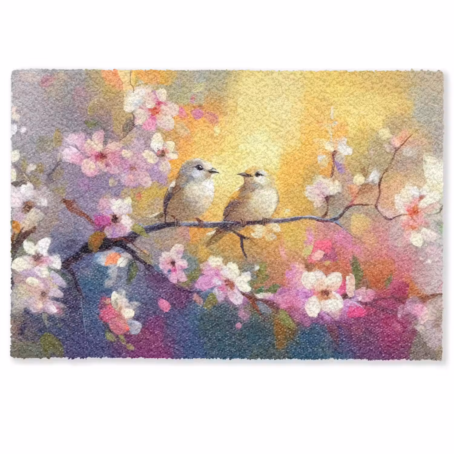 Vogels - Bloemen - Roze Deurmat klein -zkaufland3d