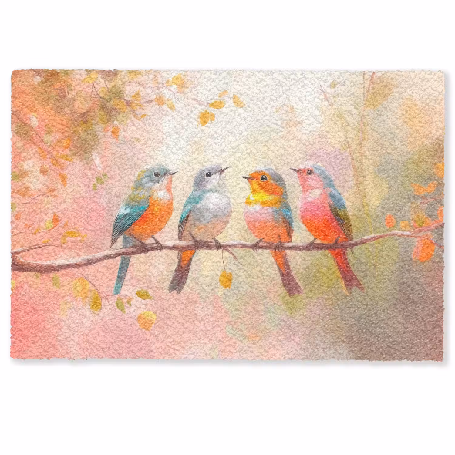 Vogels - Kleurrijk - Tak Deurmat klein -zkaufland3d