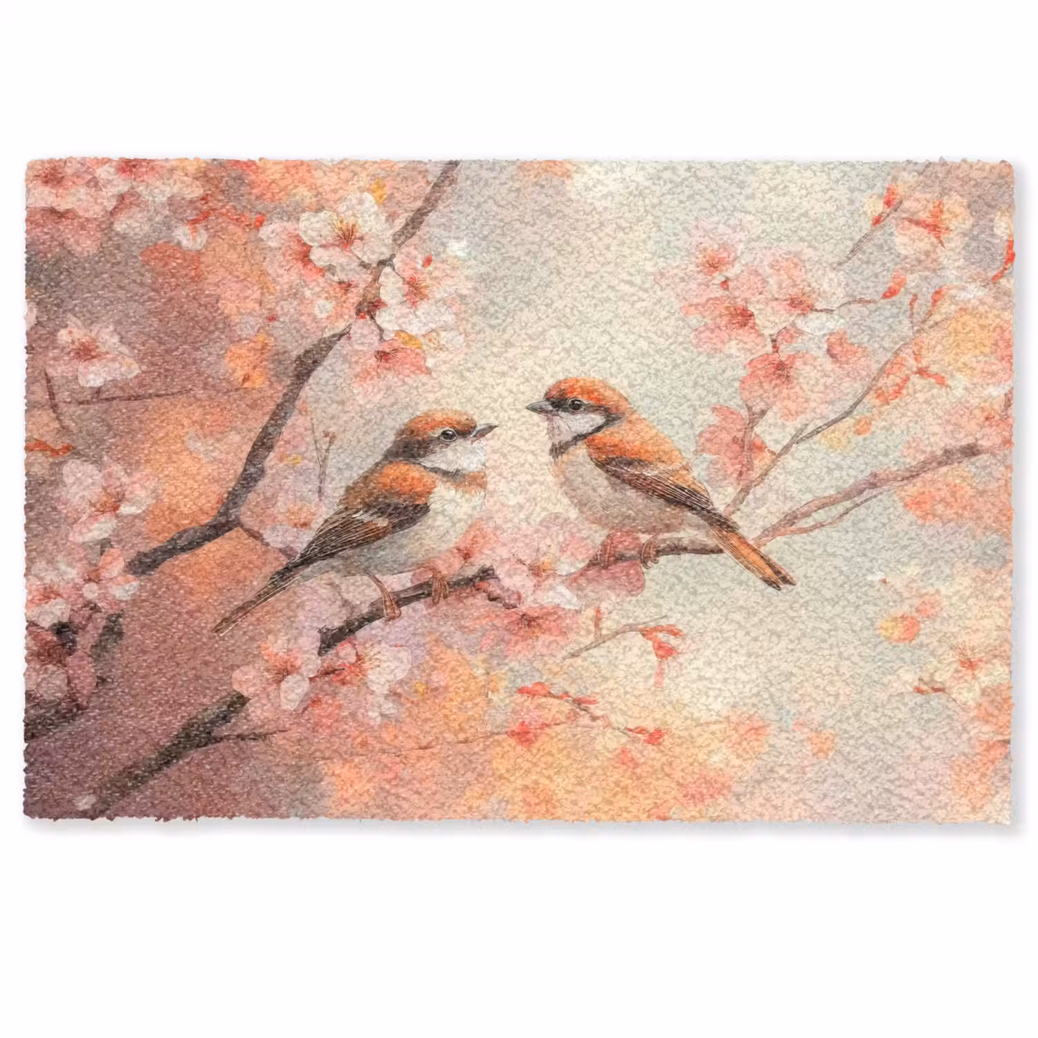 Vogels - Romantic - Bloesemtak Deurmat klein -zkaufland3d
