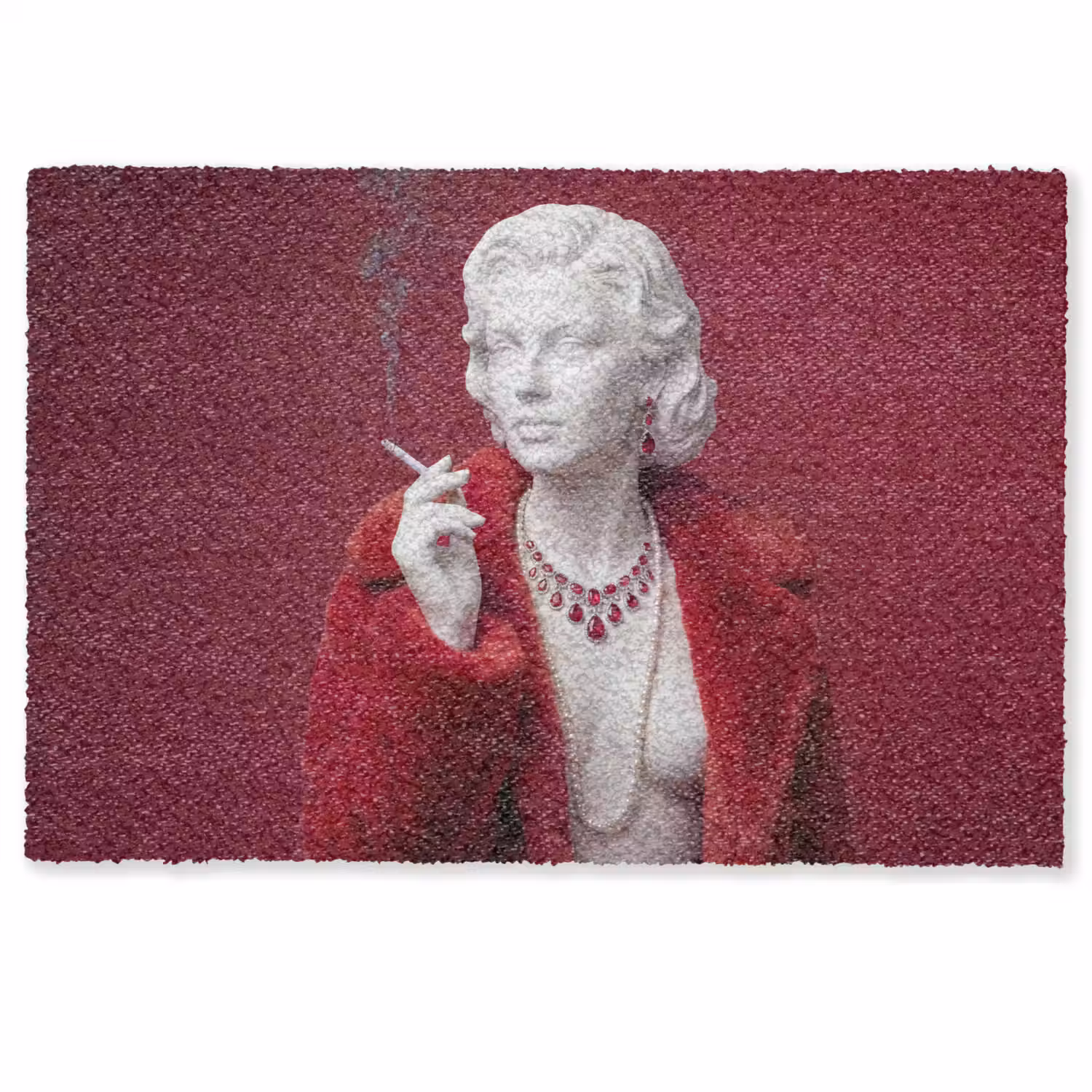 Vrouw - Bontjas - Mode - Klassiek - Rood Deurmat klein -zkaufland3d