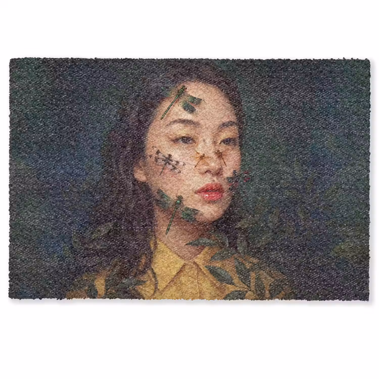 Vrouw - Insecten - Natuur - Portret - Groen Deurmat klein -zkaufland3d