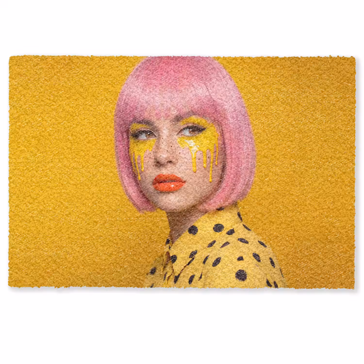 Vrouw - Portret - Abstract - Kleurrijk - Geel Deurmat klein -zkaufland3d