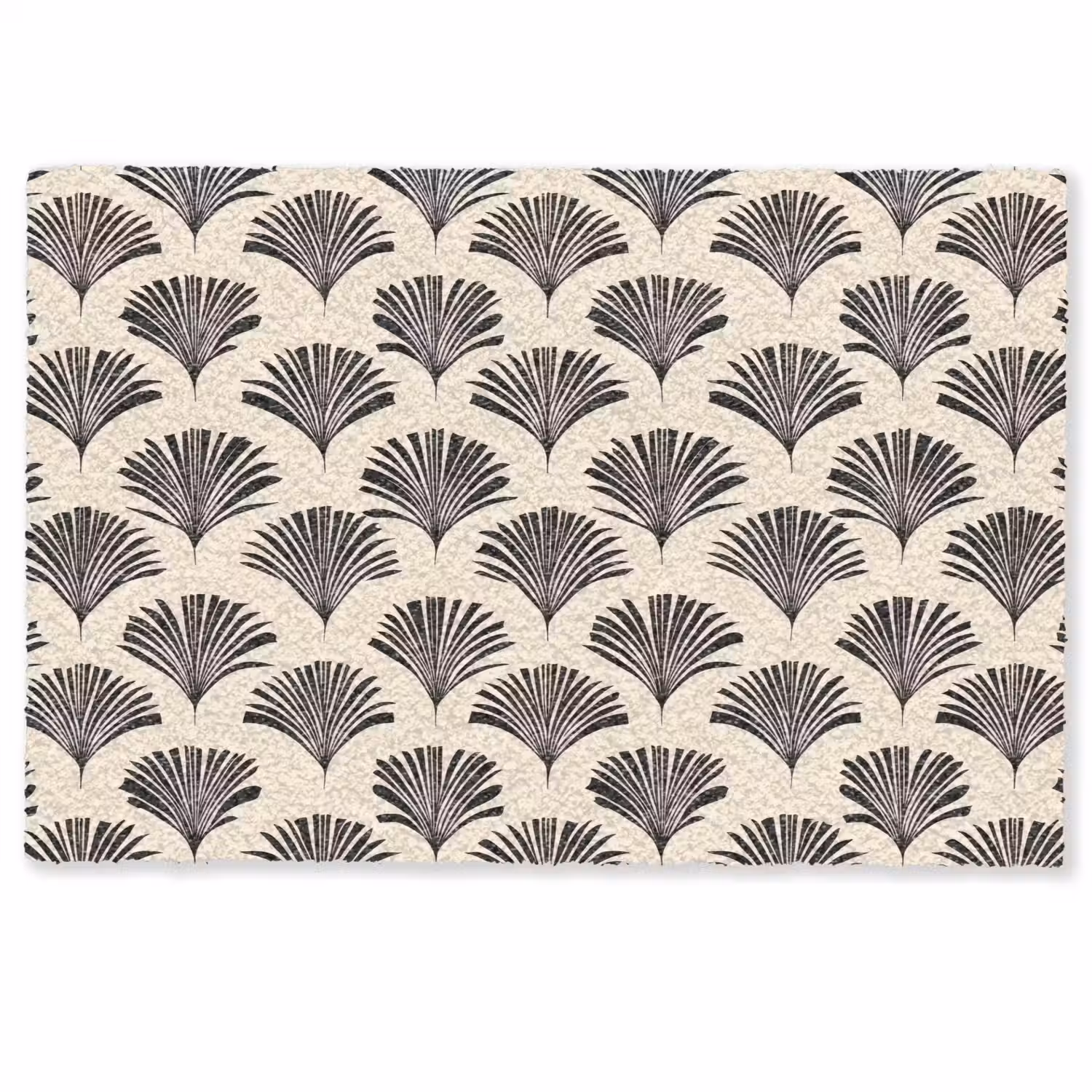 Waaiers - Botanisch - Zwart - Beige Deurmat klein 898 -zkaufland3d