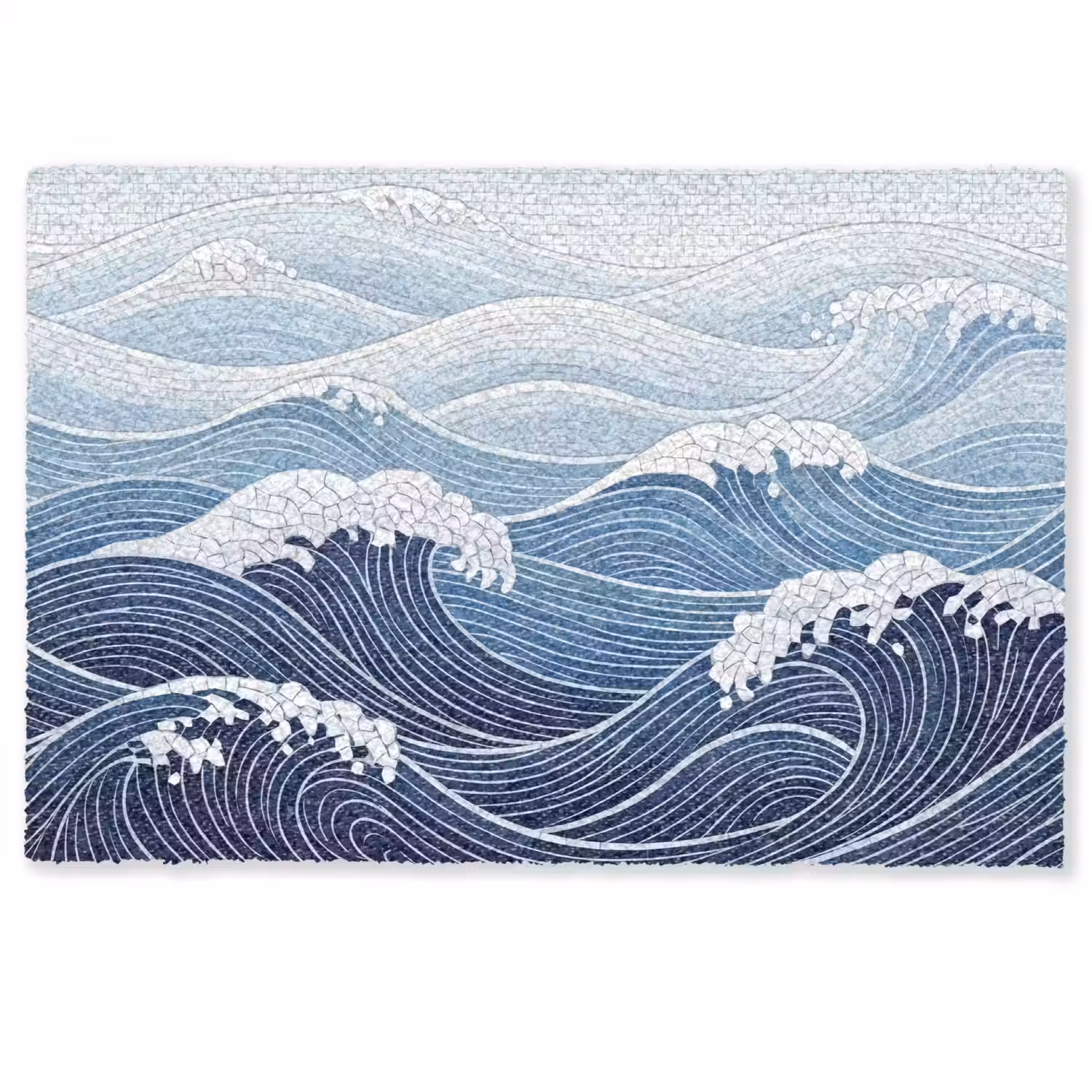 Water - Mozaïek - Landschap - Modern - Blauw Deurmat klein -zkaufland3d