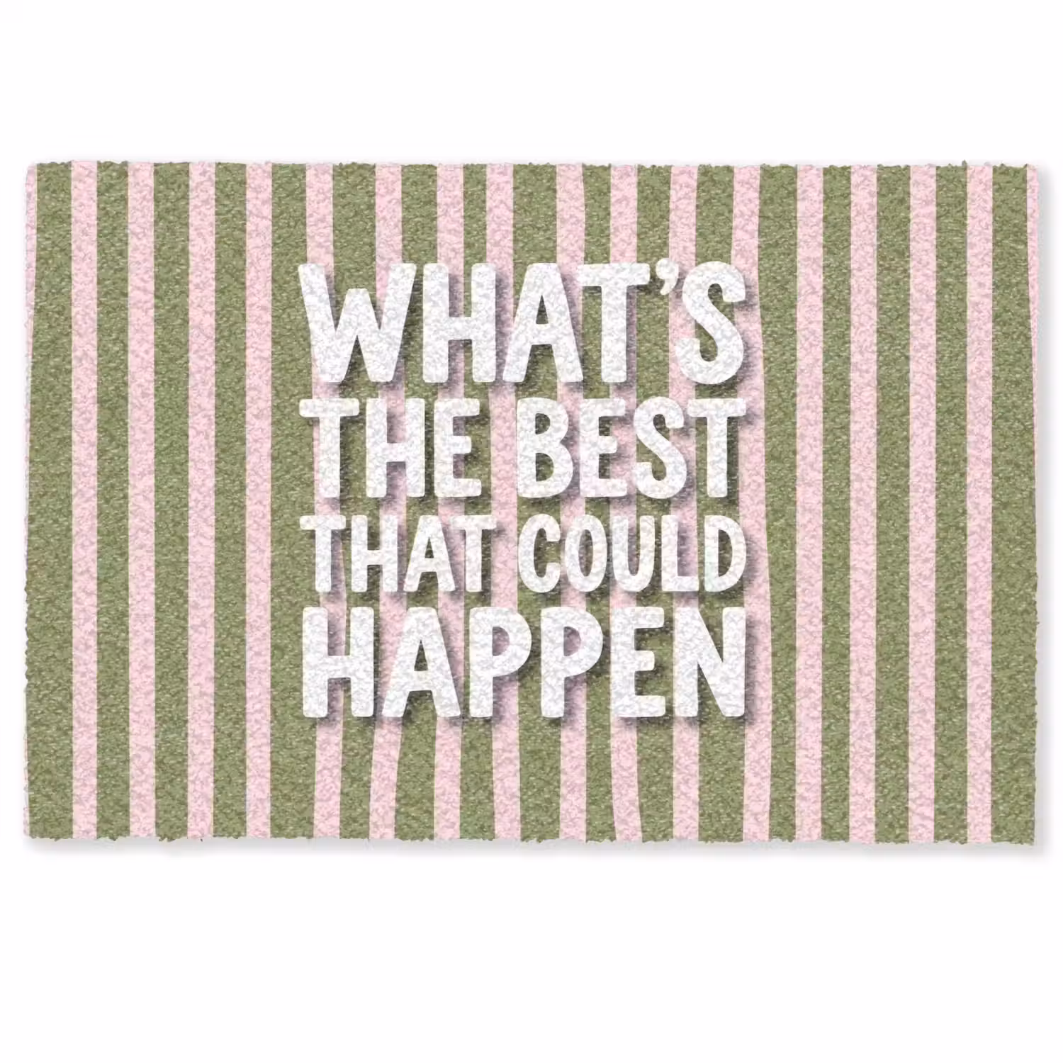 What's the best that could happen - Strepen - Groen - Roze Deurmat klein -zkaufland3d