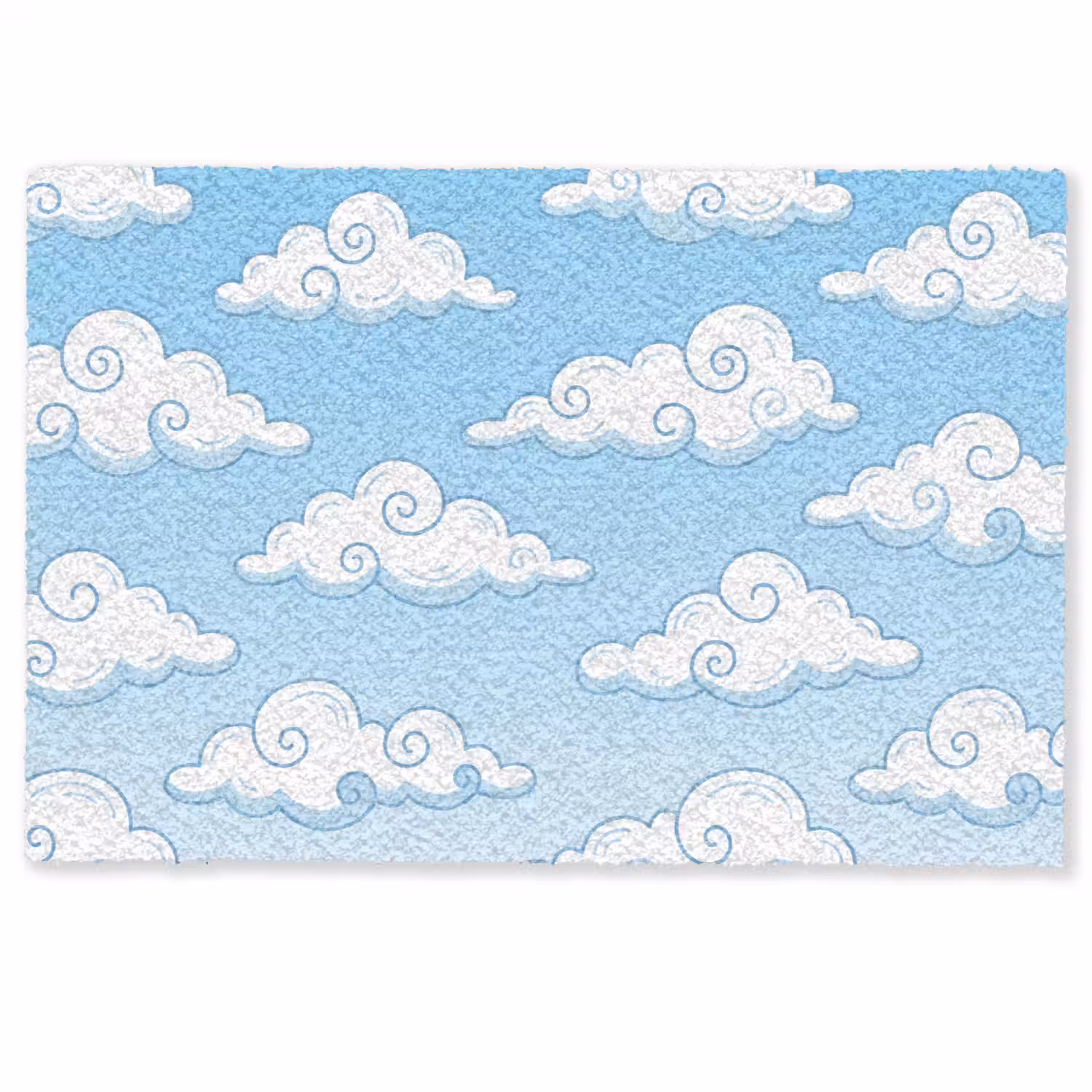 Wolk - Lucht - Cartoon - Blauw - Wit Deurmat klein -zkaufland3d