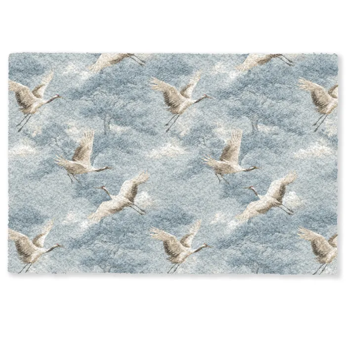Wolken - Kraanvogels - Blauw Deurmat klein 898 -zkaufland3d