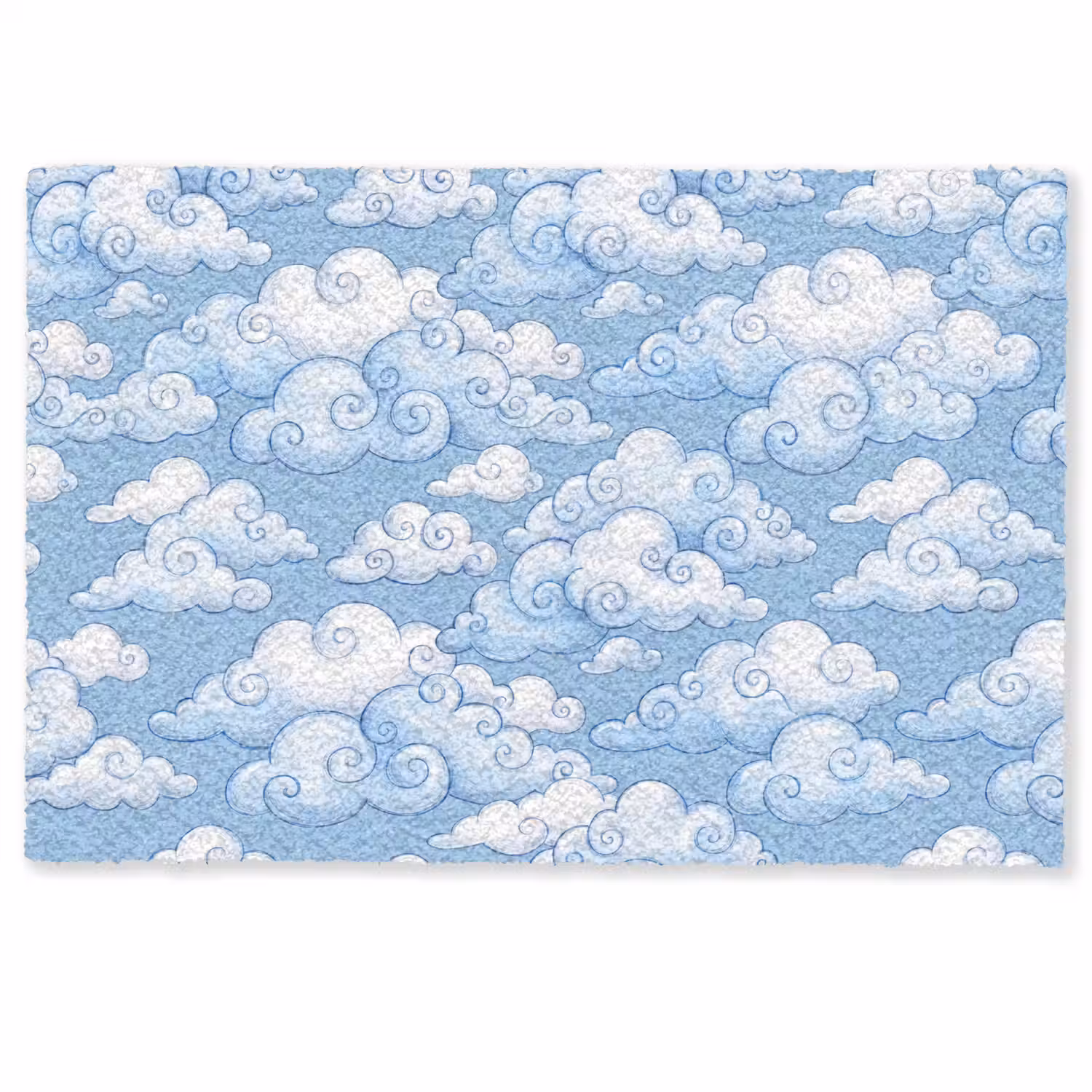 Wolken - Patroon - Hemel - Illustratie - Wit Deurmat klein -zkaufland3d