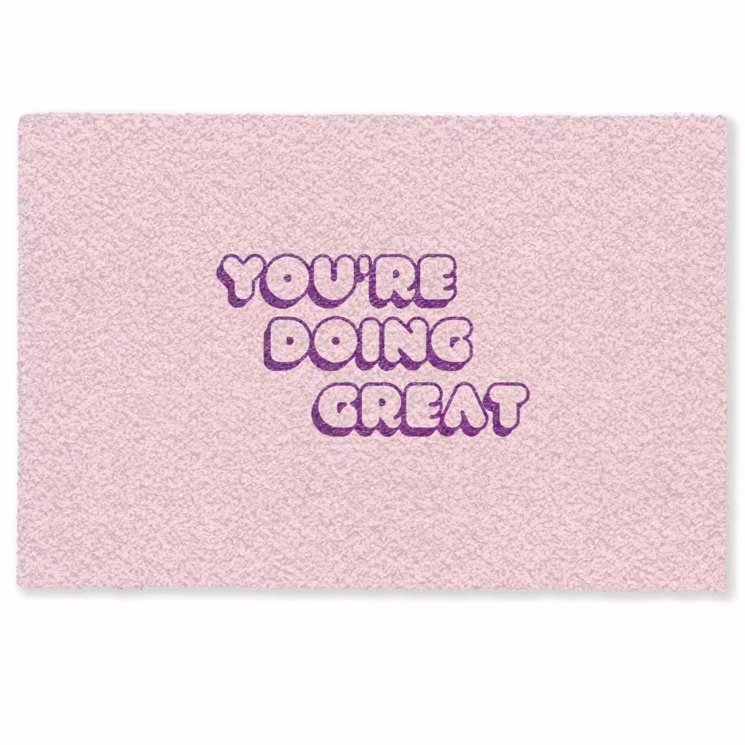 You're doing great - Roze - Bubble letters Deurmat klein -zkaufland3d