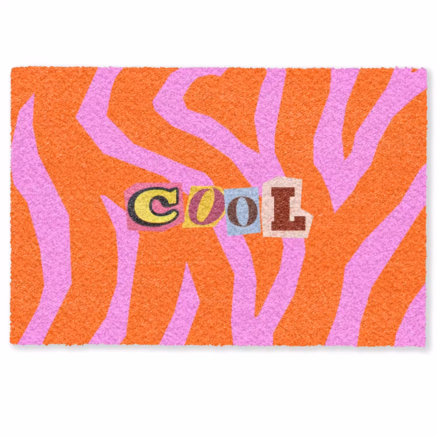 Zebraprint - Grafisch - COOL - Oranje Deurmat klein -zkaufland3d