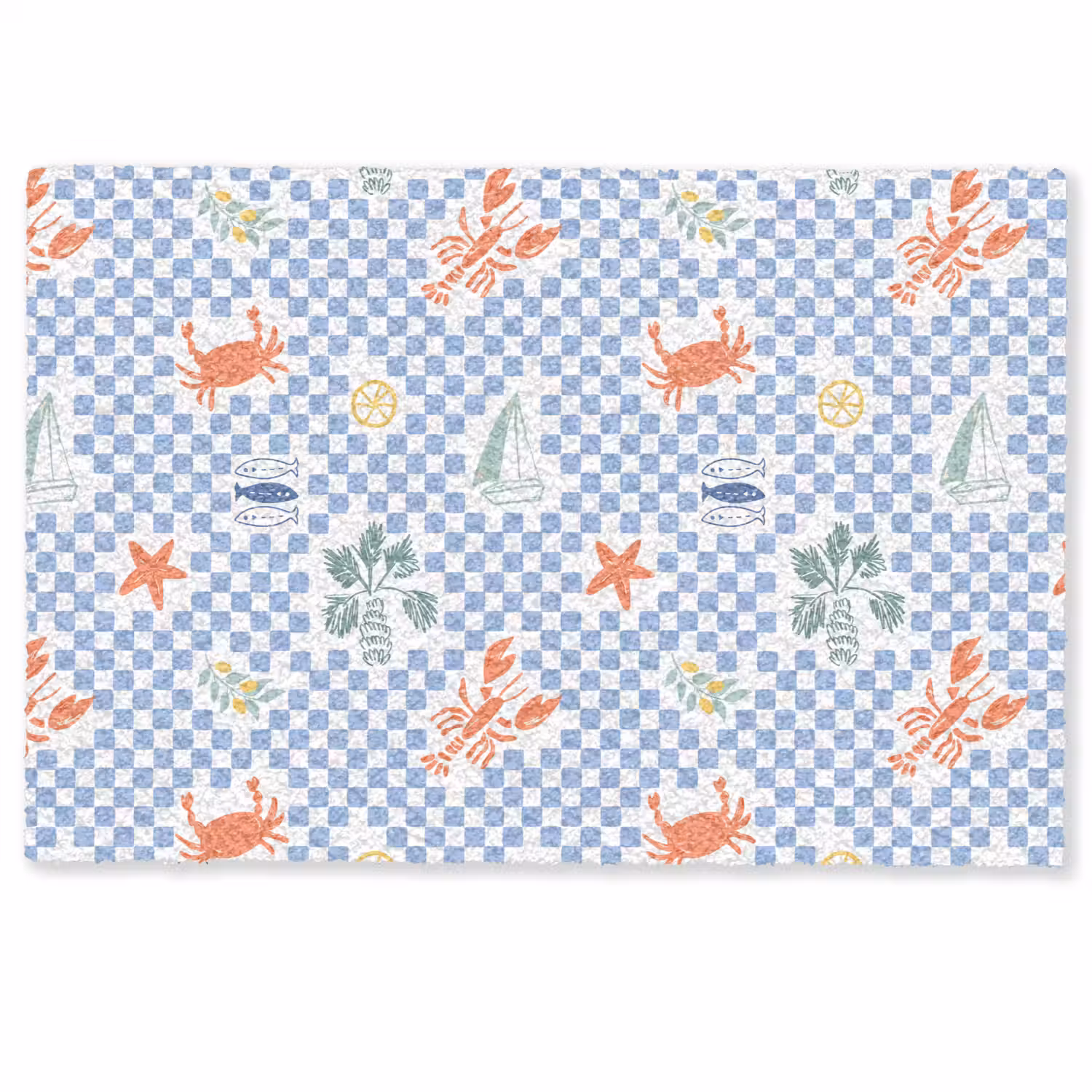 Zee - Patroon - Zeilboot - Blauw Deurmat klein 898 -zkaufland3d