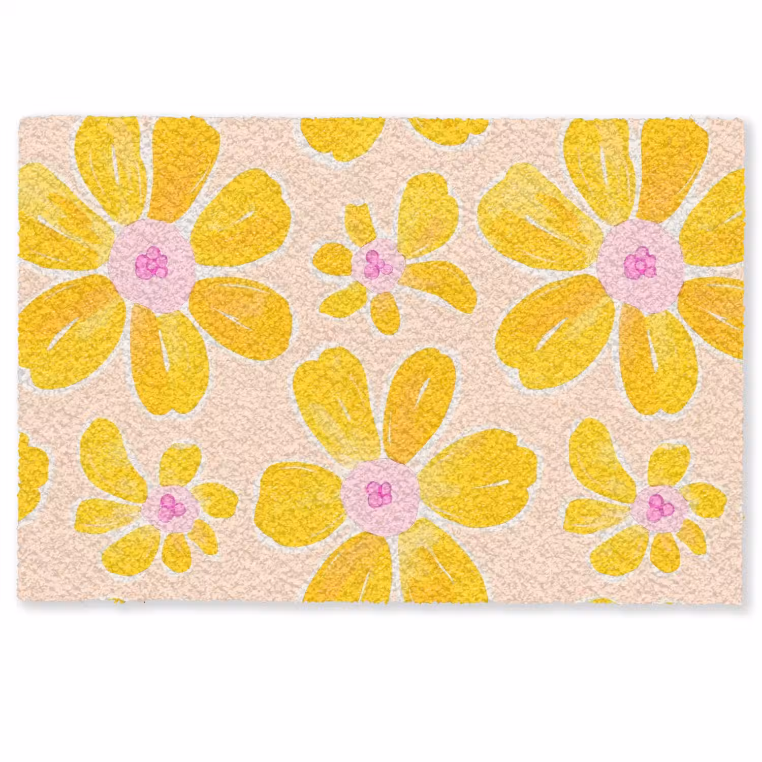 Zomers - Bloemen - Geel Deurmat klein 898 -zkaufland3d