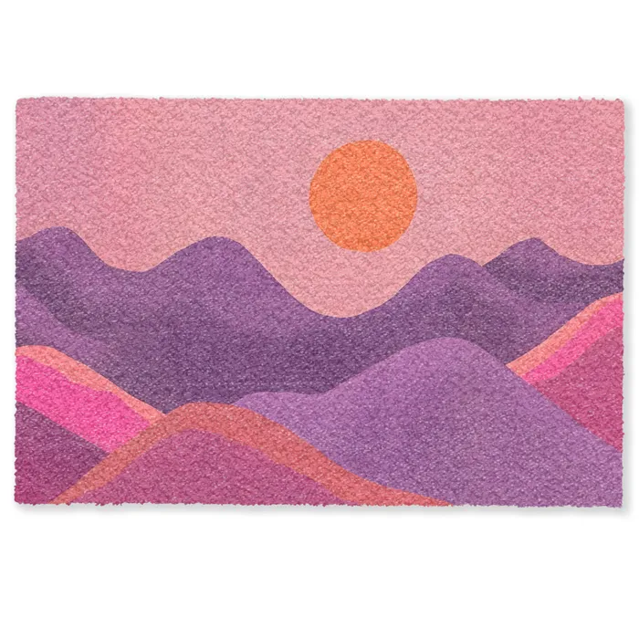 Zon - Heuvels - Paars - Abstract Deurmat klein -zkaufland3d