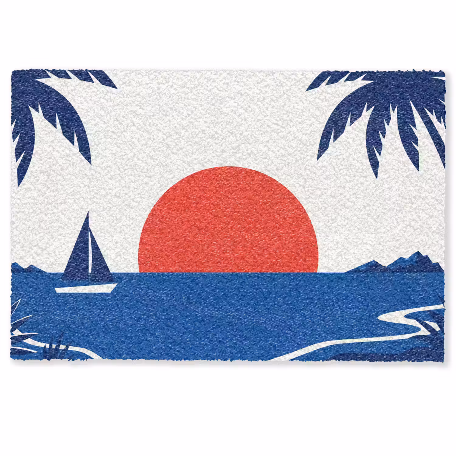 Zonsondergang - Zee - Palmboom - Tropisch - Modern Deurmat klein -zkaufland3d