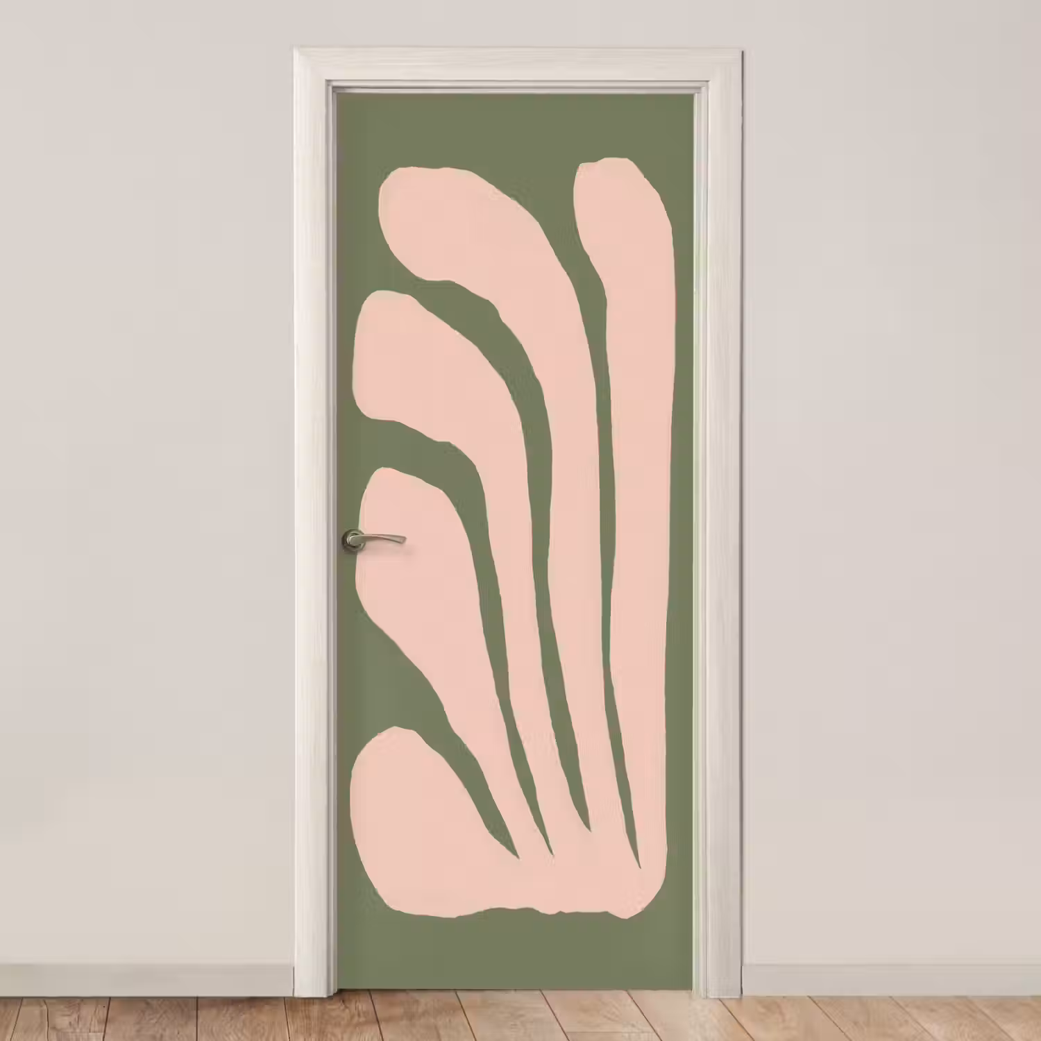 Abstract - Natuur - Pastel - Roze deurposter klein -3d_beige
