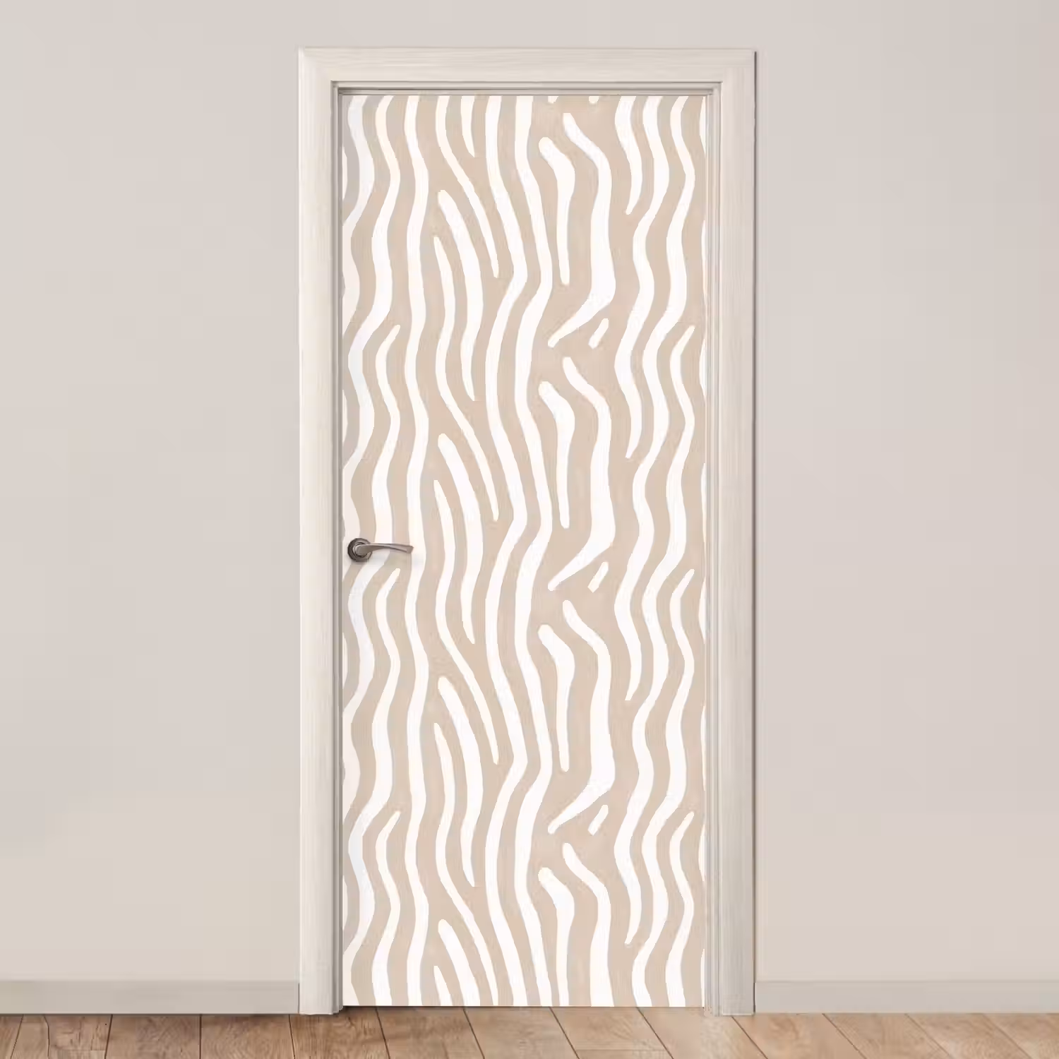 Abstract - Zebra - Beige deurposter klein 289 -3d_beige