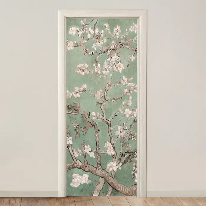 Amandelbloesem - Kunst - Van Gogh - Groen deurposter klein -3d_beige