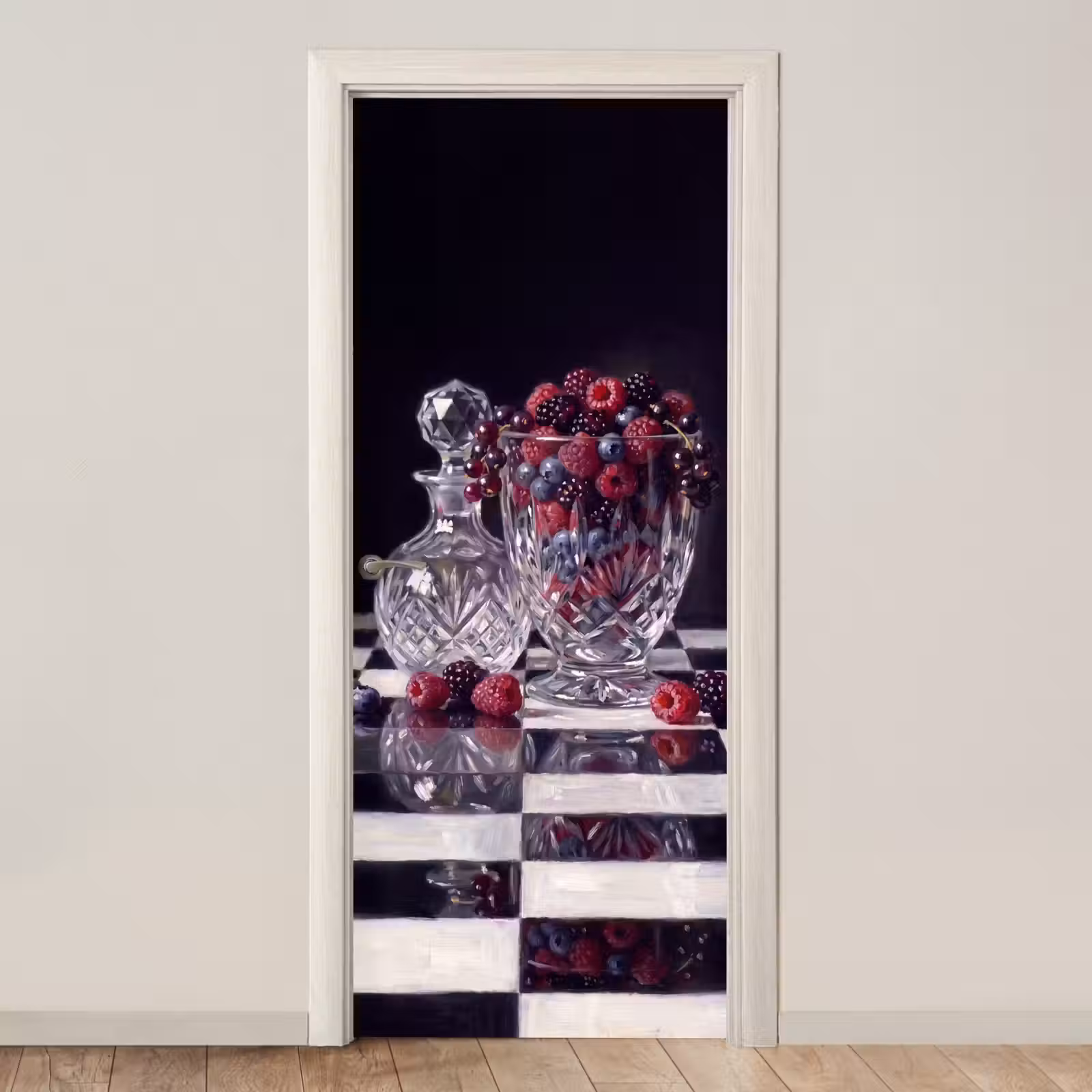 Deursticker - Bessen - Kristal - Stilleven - Bessen - Kristal - Stilleven deurposter klein