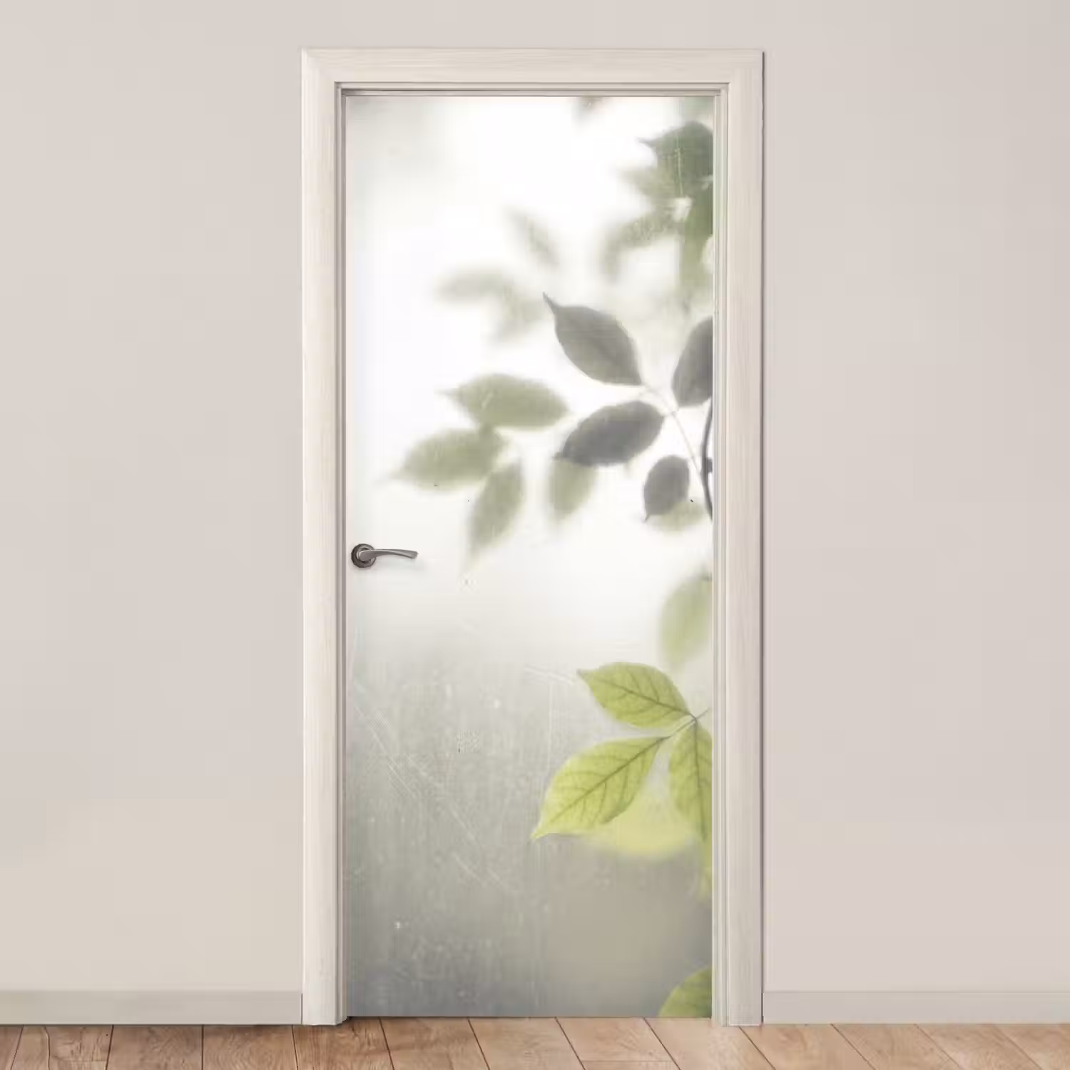 Blad - Schaduw - Natuur - Abstract - Groen deurposter klein -3d_beige