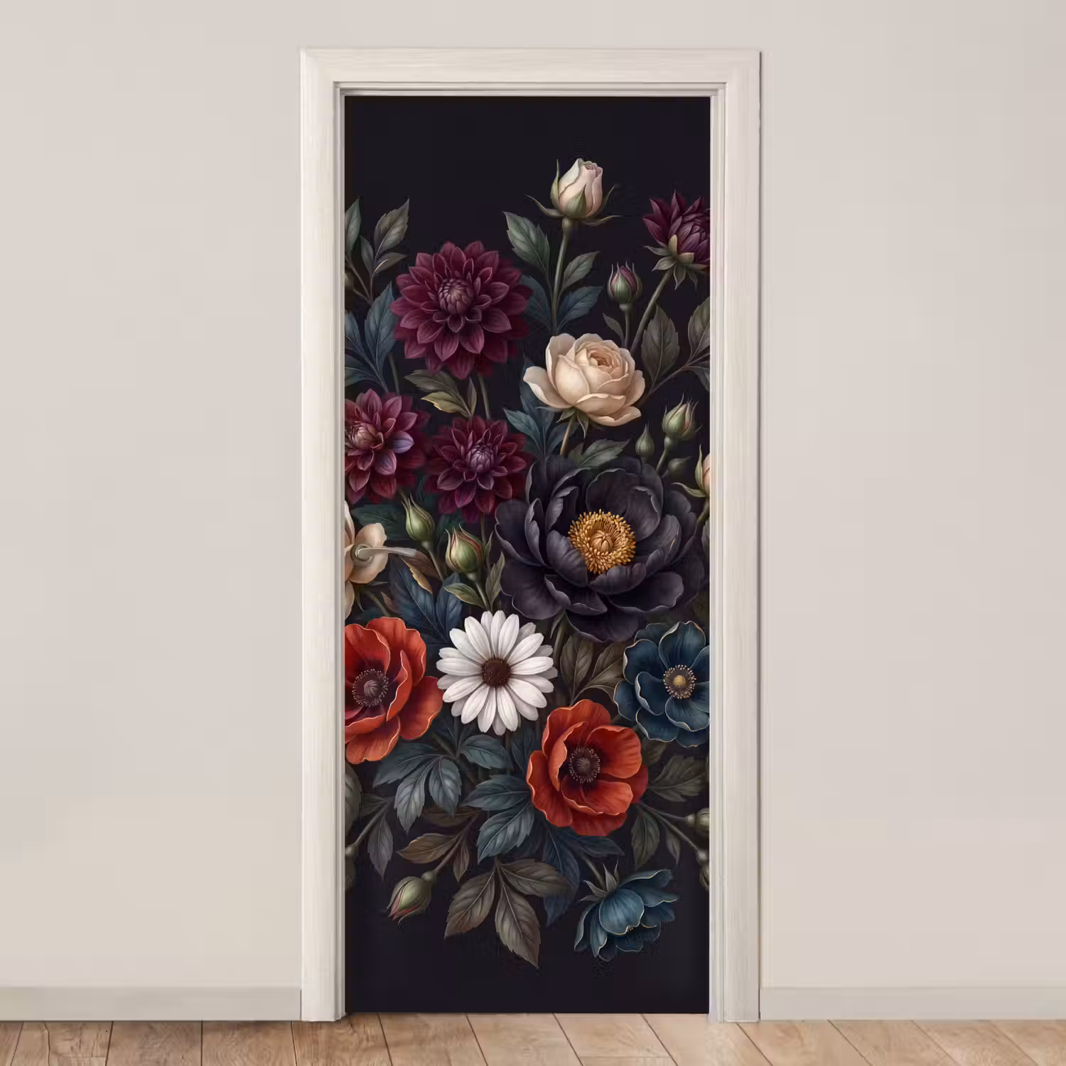 Bloemen - Boeket - Natuur - Klassiek - Weelderig deurposter klein -3d_beige