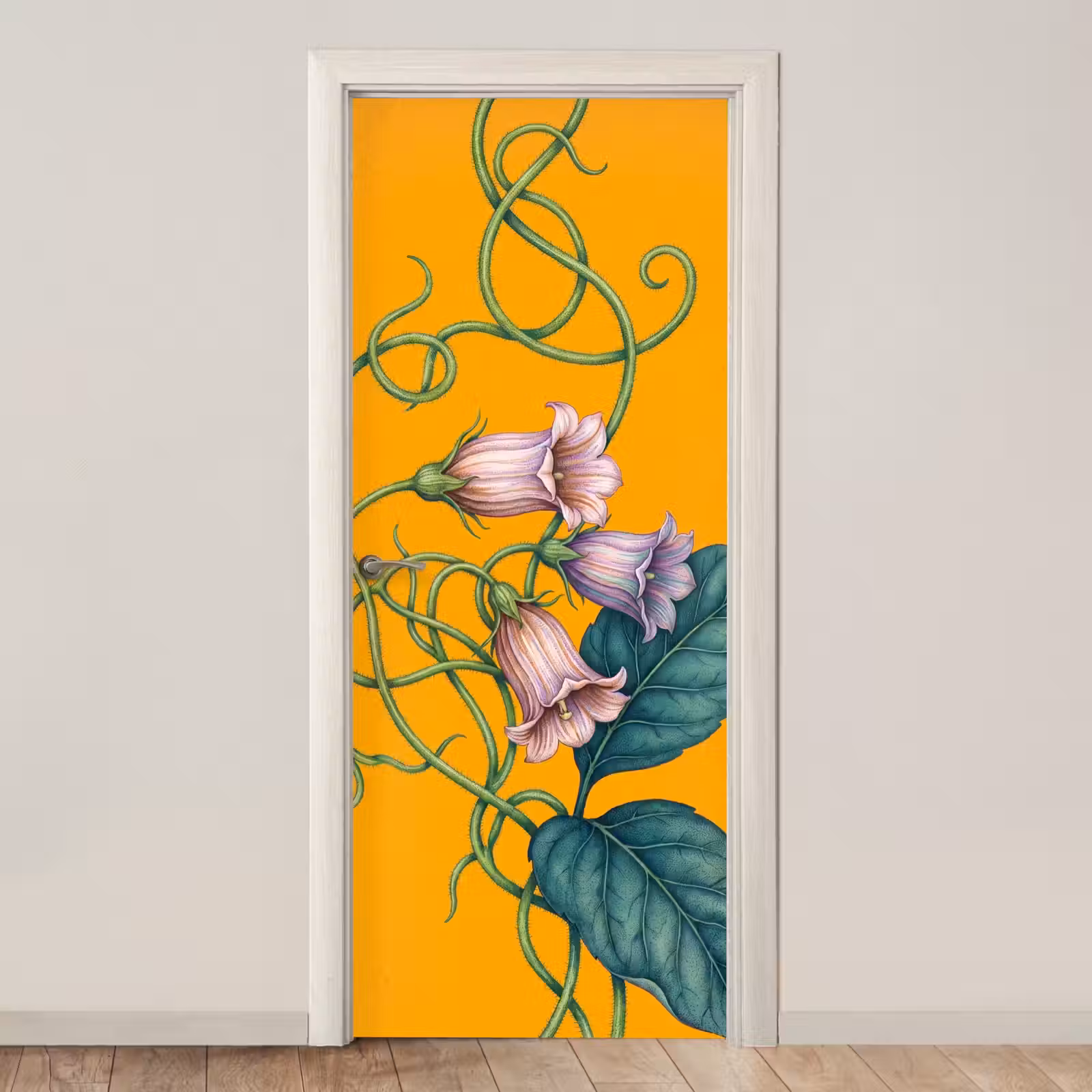 Deursticker - Bloemen - Botanisch - Geel - Bloemen - Botanisch - Geel deurposter klein