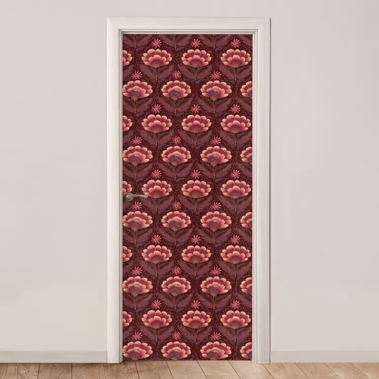 Bloemen - Waaier - Paars deurposter klein 289 -3d_beige