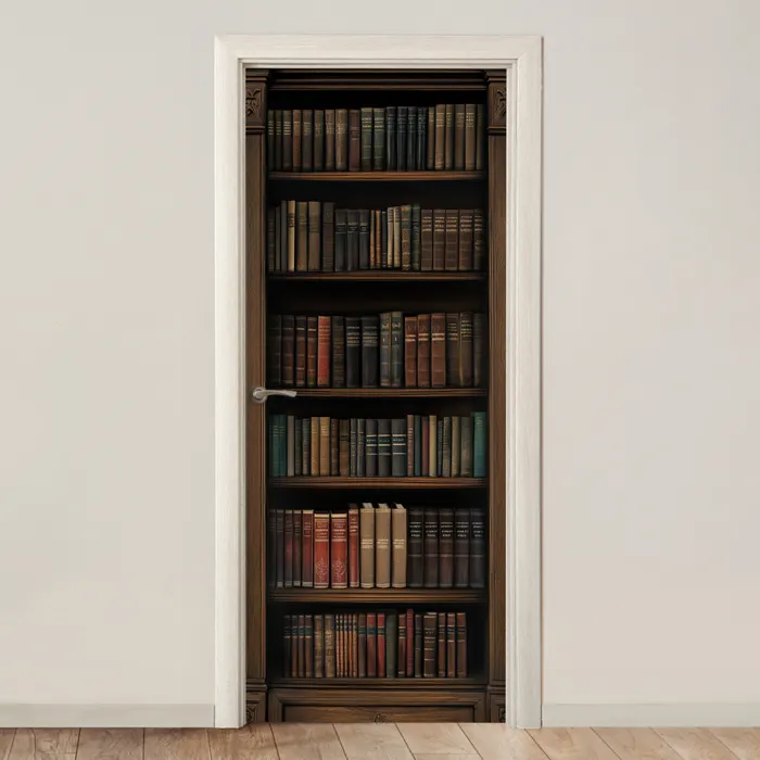 Boekenkast - Vintage - Bruin deurposter klein -3d_beige