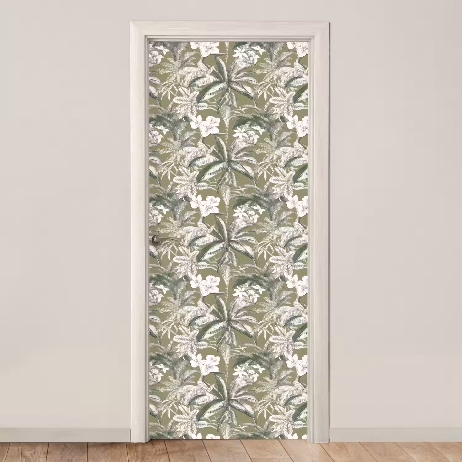 Botanisch - Bloemen - Groen deurposter klein 289 -3d_beige