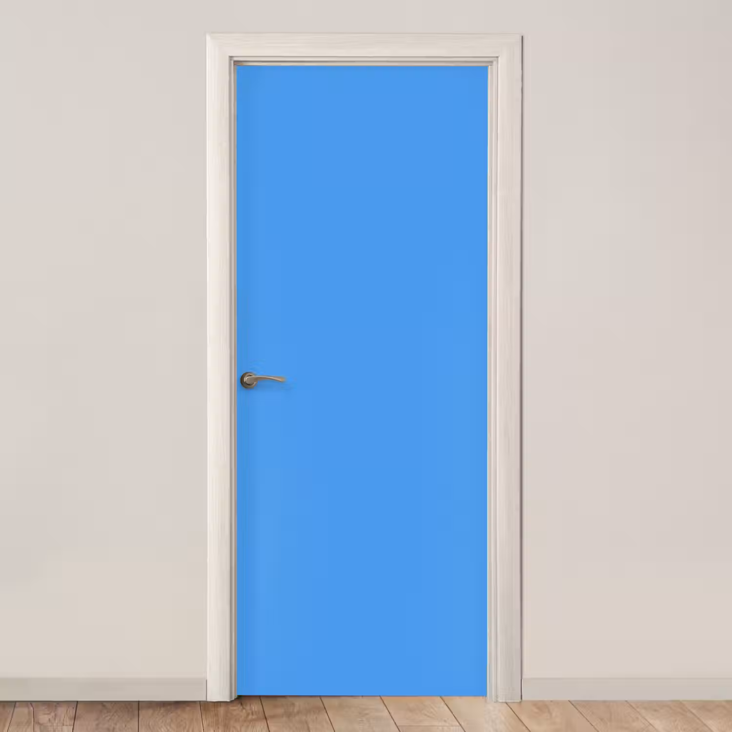 Bright - Azure - Blauw deurposter klein 289 -3d_beige