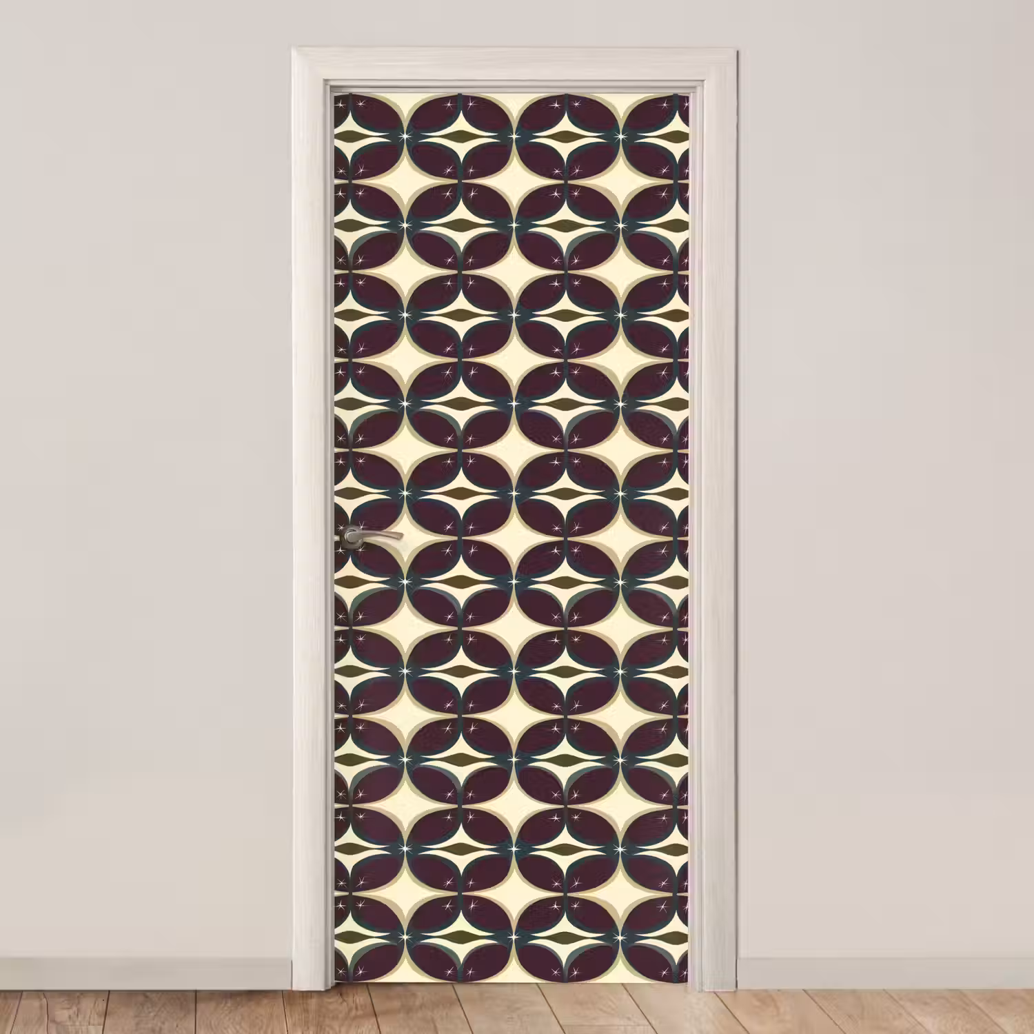 Cirkel - Retro - Kleurrijk deurposter klein 289 -3d_beige