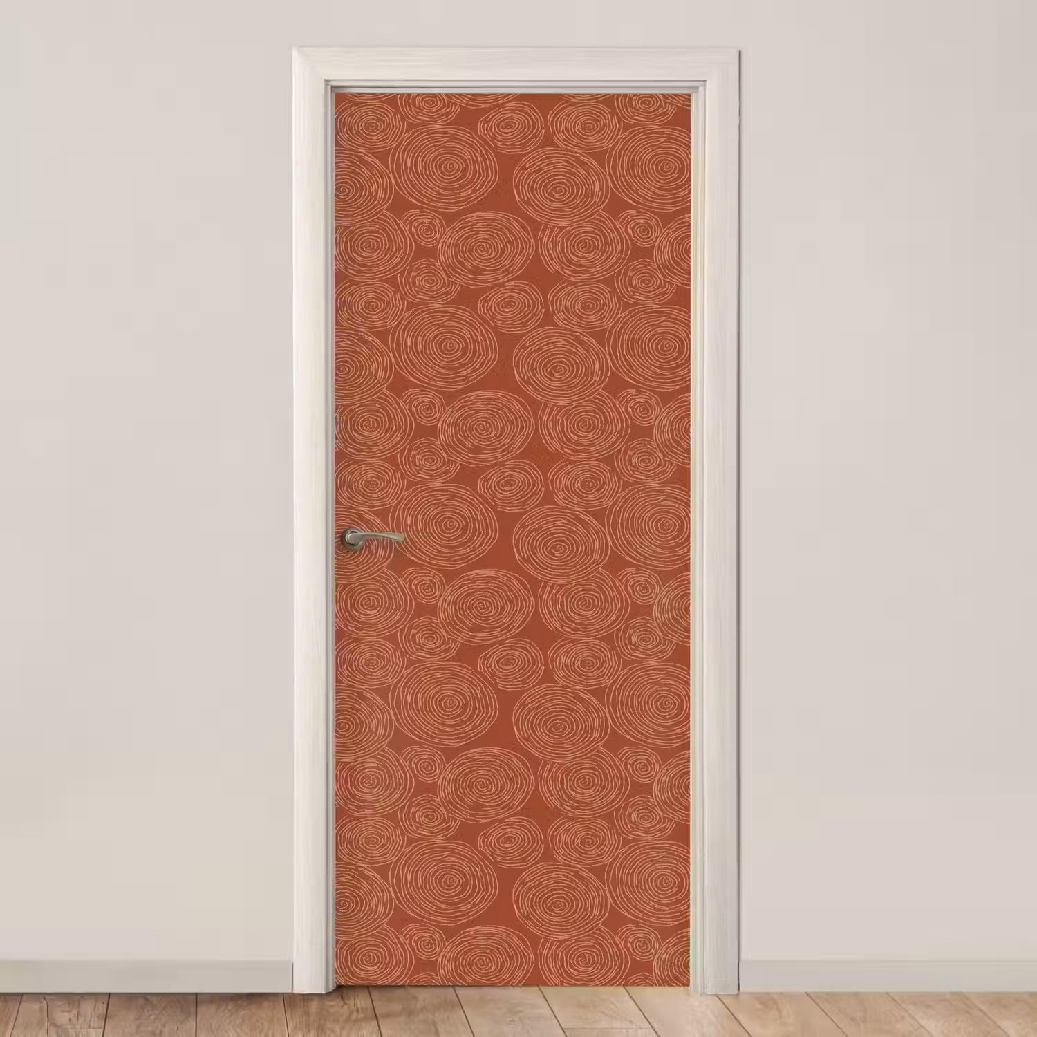 Cirkels - Abstract - Artistiek - Terracotta deurposter klein 289 -3d_beige