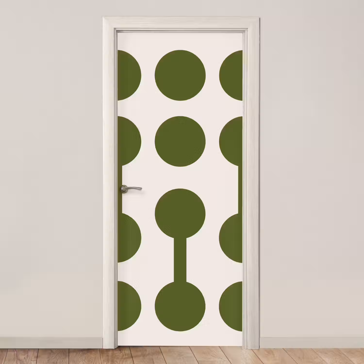 Cirkels - Geometrisch - Abstract - Modern - Groen deurposter klein -3d_beige