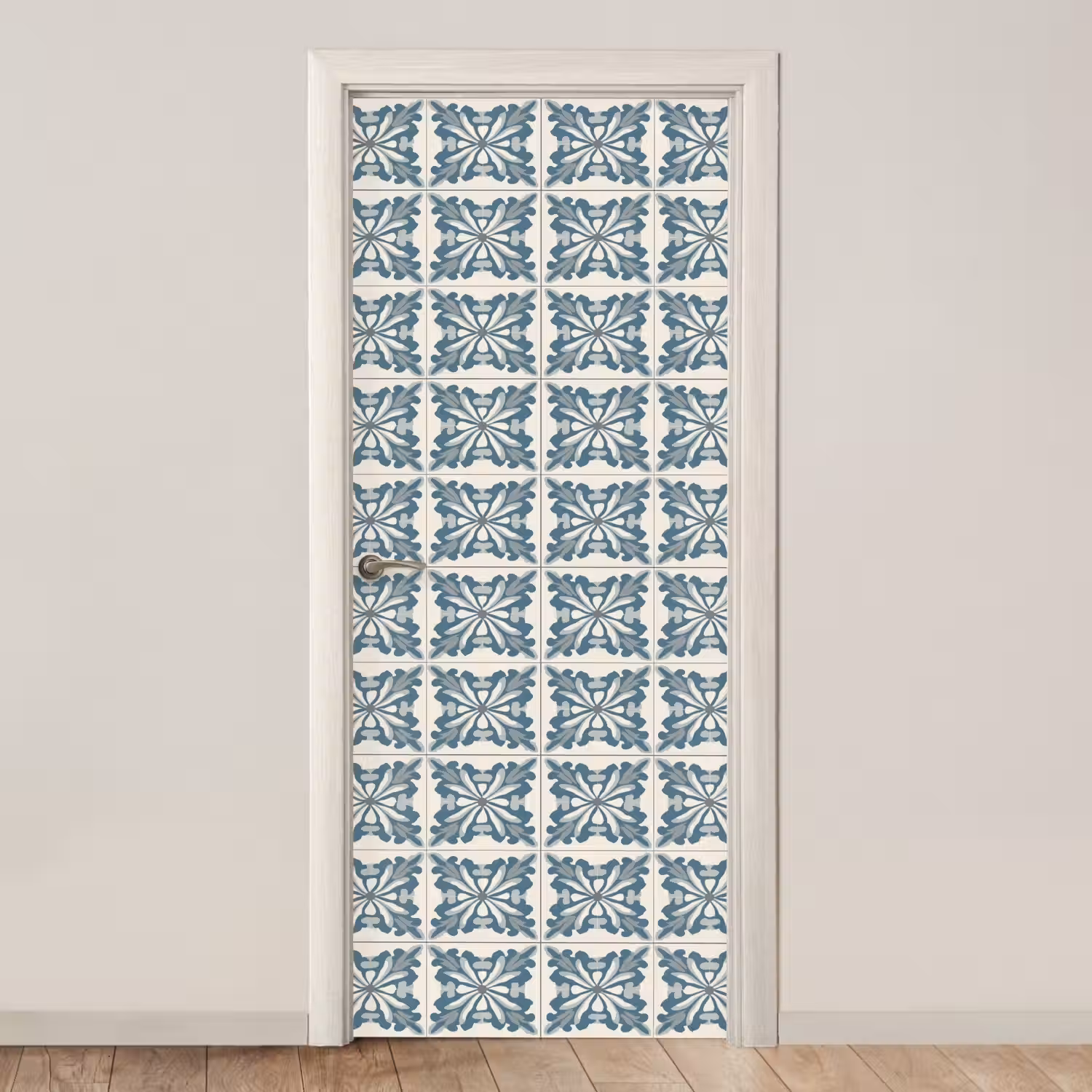 Dessin - Tegel - Blauw deurposter klein 289 -3d_beige
