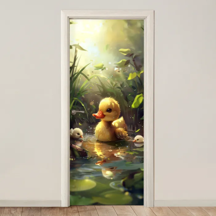 Eendjes - Dieren - Natuur deurposter klein -3d_beige