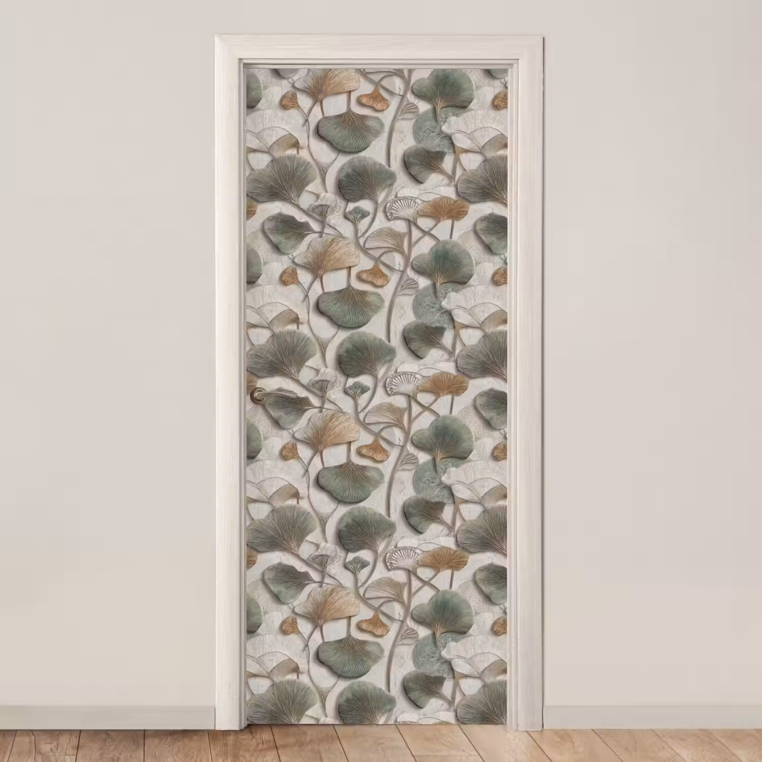 Elegant - Bladeren - Groen deurposter klein 289 -3d_beige
