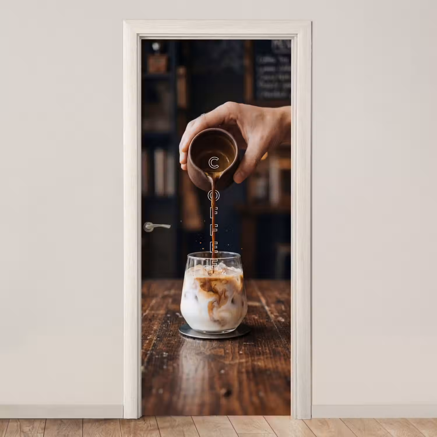 Espresso - Melk - Café deurposter klein -3d_beige