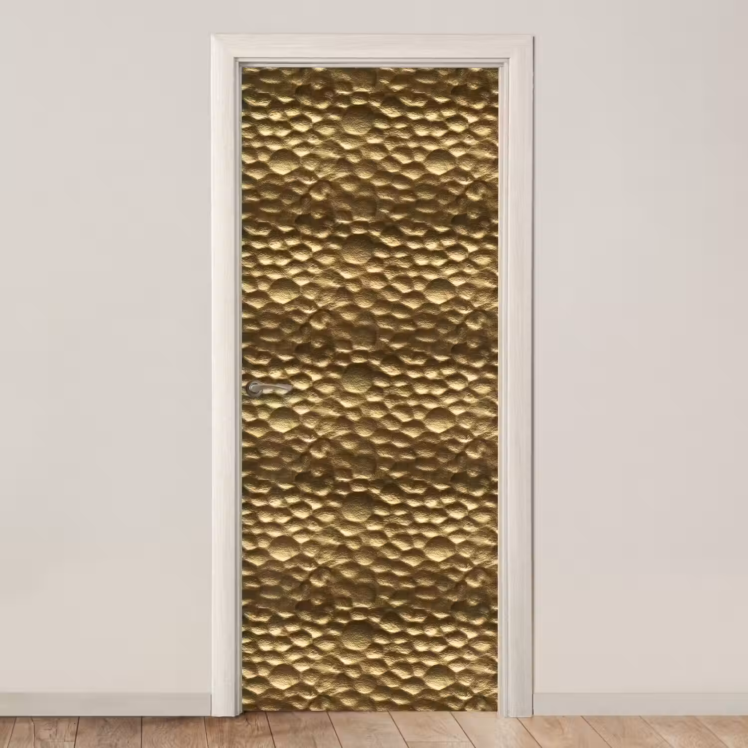 Gehamerd - Reliëf - Textuur - Bronsgoud deurposter klein 289 -3d_beige
