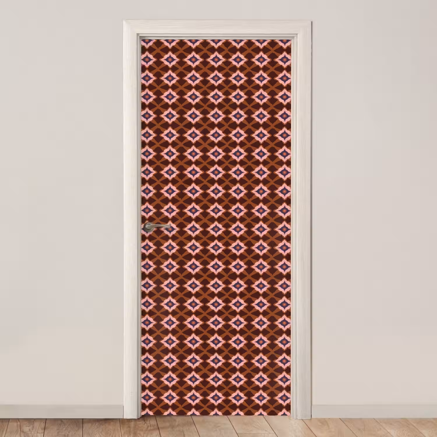 Geometrisch - Sierlijk - Bruin deurposter klein 289 -3d_beige