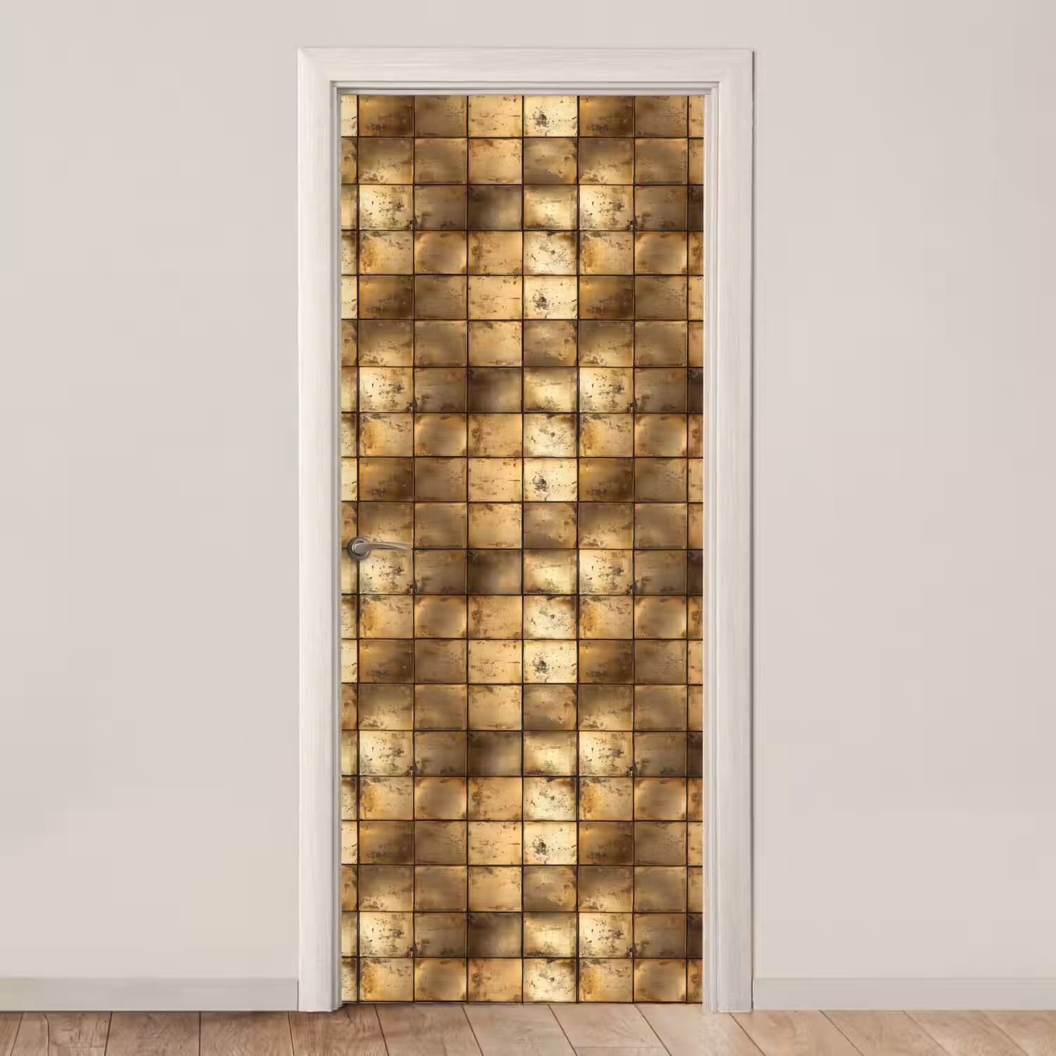 Geometrisch - Tegels - Goud deurposter klein 289 -3d_beige